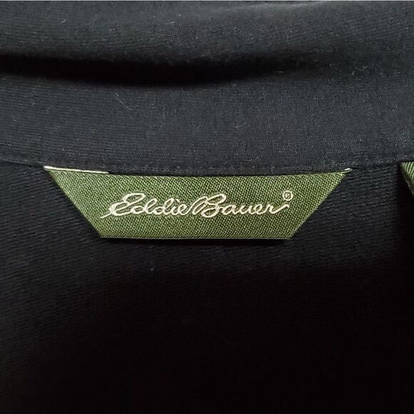 EDDIE Bauer Women's Black Mock Neck Stretchy Full Zip Sporty Jacket Medium - Picture 8 of 9